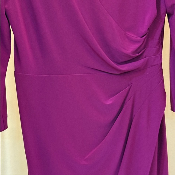 Alex Evenings Purple Long Sleeve Dress with Beaded Neckline - Picture 4 of 9